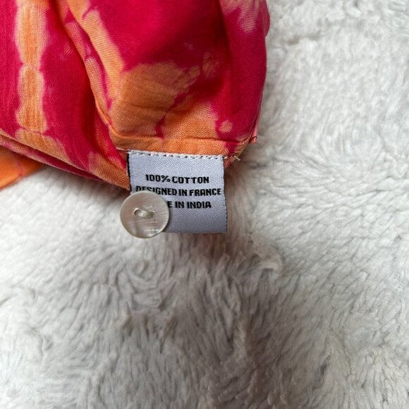 Zen Ethic Women's Button Down Shirt Tie Dye Blouse Medium Orange Long Sleeve - Picture 4 of 9